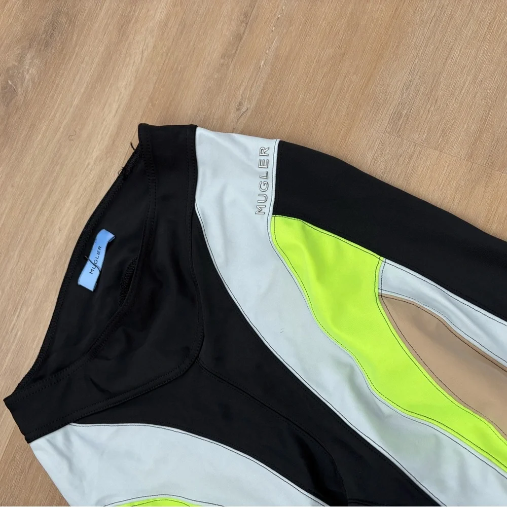 Mugler black and green spiral leggings - Picture 1 of 6